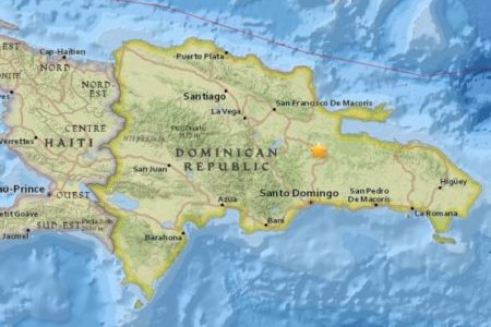 Se registra temblor de 3.8 grados en Monte Plata