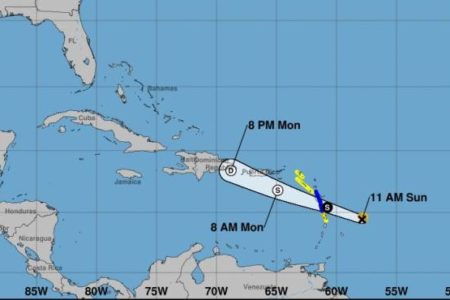 Lluvias de Beryl empezarán a sentirse en República Dominicana este lunes