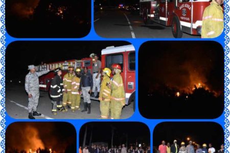 Fuego en la Loma de la Mellizas Distrito Municipal de Maimón