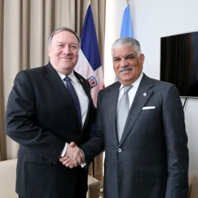 Canciller Miguel Vargas recibe a secretario de Estado de EE. UU., Mike Pompeo