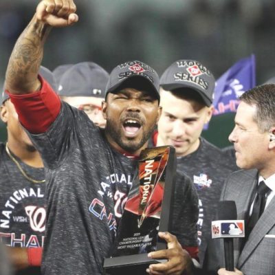 Pelotero Howie Kendrick elegido MVP de la Serie de Campeonato de la Liga Nacional