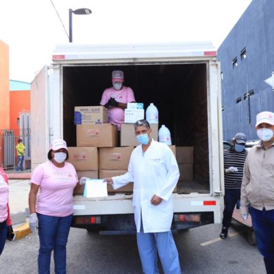 Senadora Cristina Lizardo coordina acciones para combatir Covid-19; entrega insumos a hospitales, iglesias y destacamentos policiales de la provincia Santo Domingo