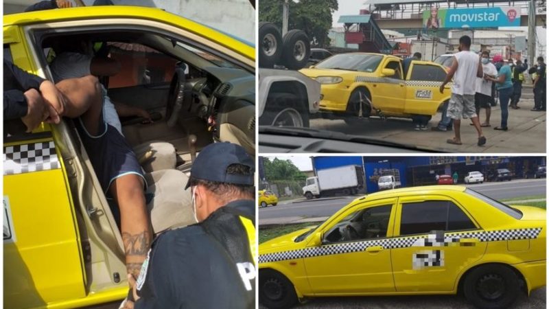 Policía Nacional detiene taxista que puso en peligro la vida de otro al chocar su vehículo con varios pasajeros en Bávaro