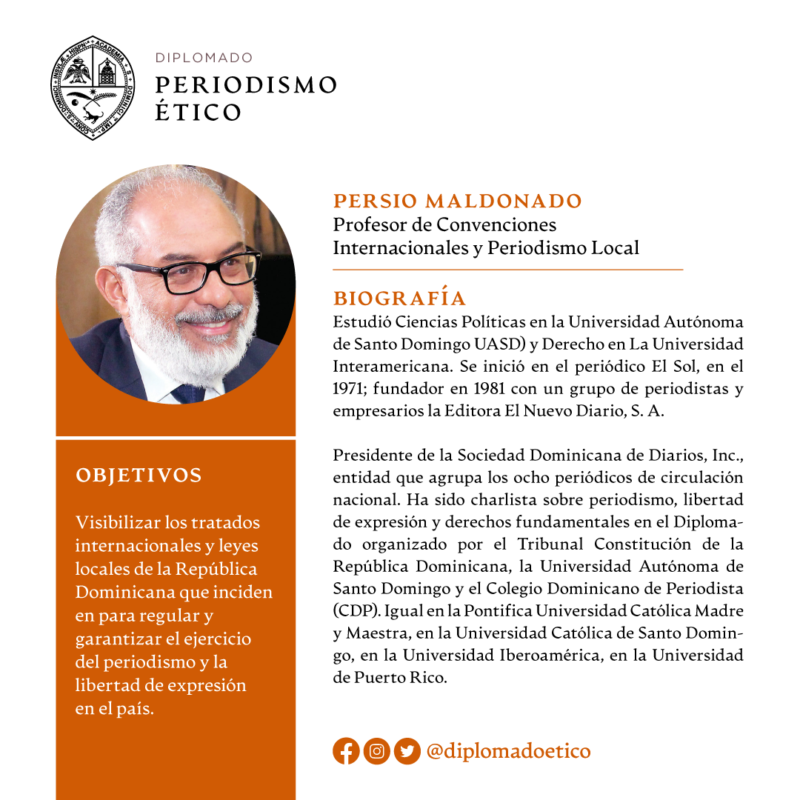 Persio Maldonado exhorta a los periodistas a luchar por preservar el espacio de garantía y ampliación de derechos para su ejercicio 